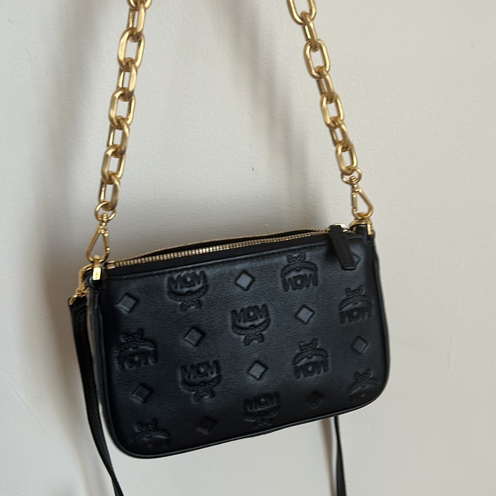 MCM Mini Aren Monogram leather pouch/crossbody